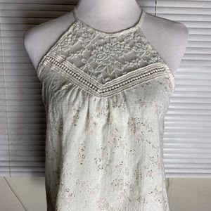 January 7th white floral lace design top